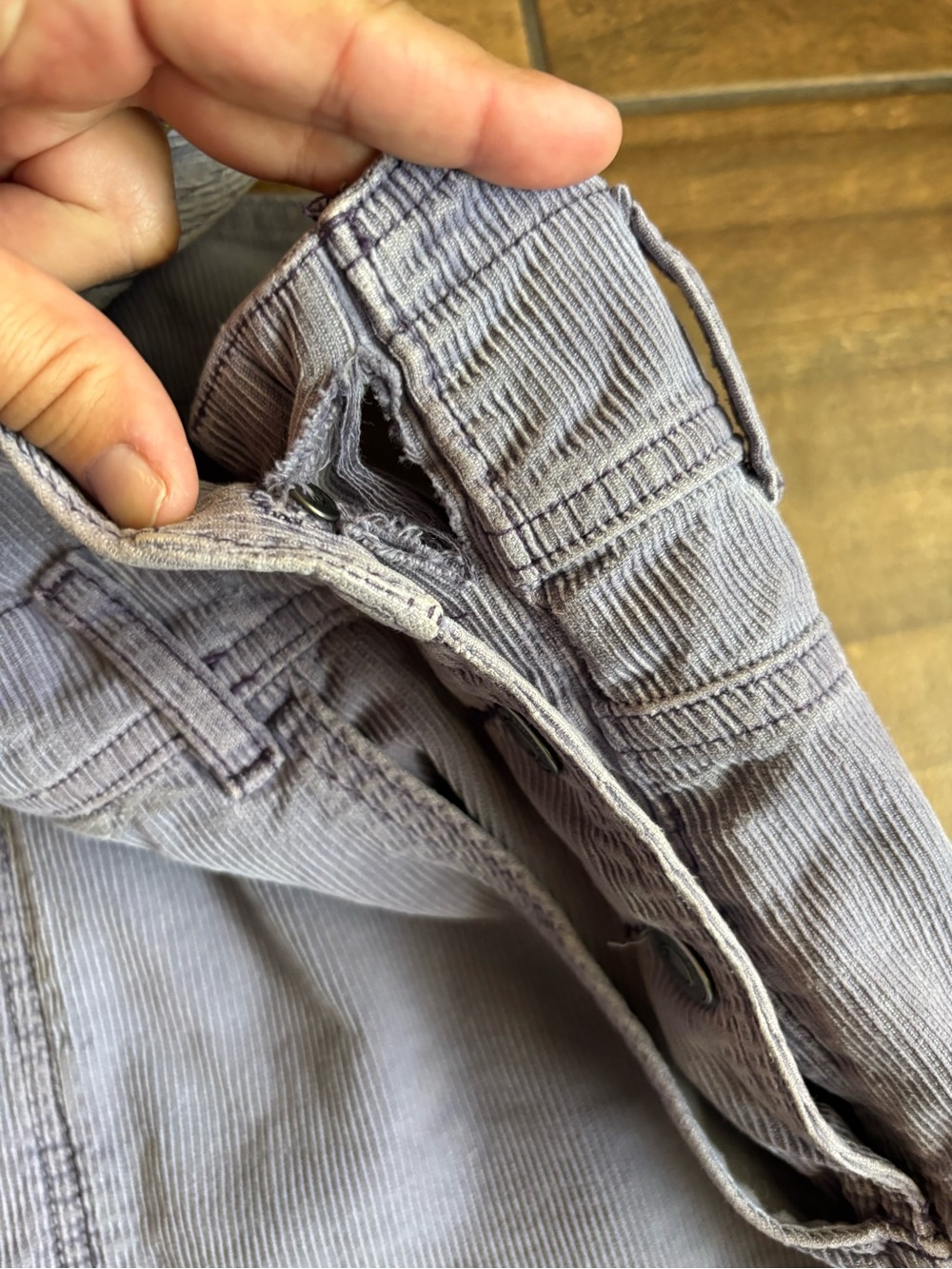 Free People Lavender Corduroy Wide Leg Overalls Bib Pants - Picture 8 of 14